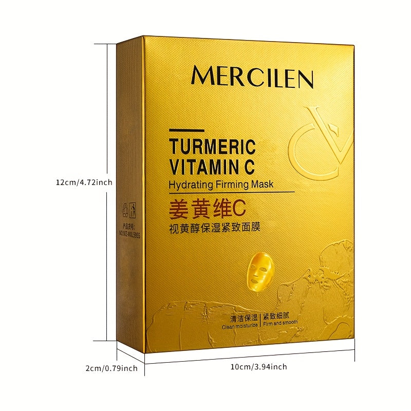 Máscara Hidratante e Firmadora com Cúrcuma, Vitamina C e Retinol – Kit 6g x 10 Unidades