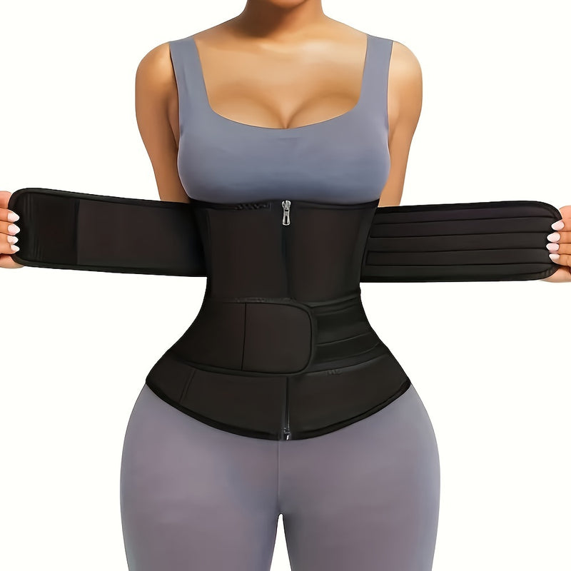 Cinta Modeladora com Zíper, Duplo Cinto e Compressão Extrema