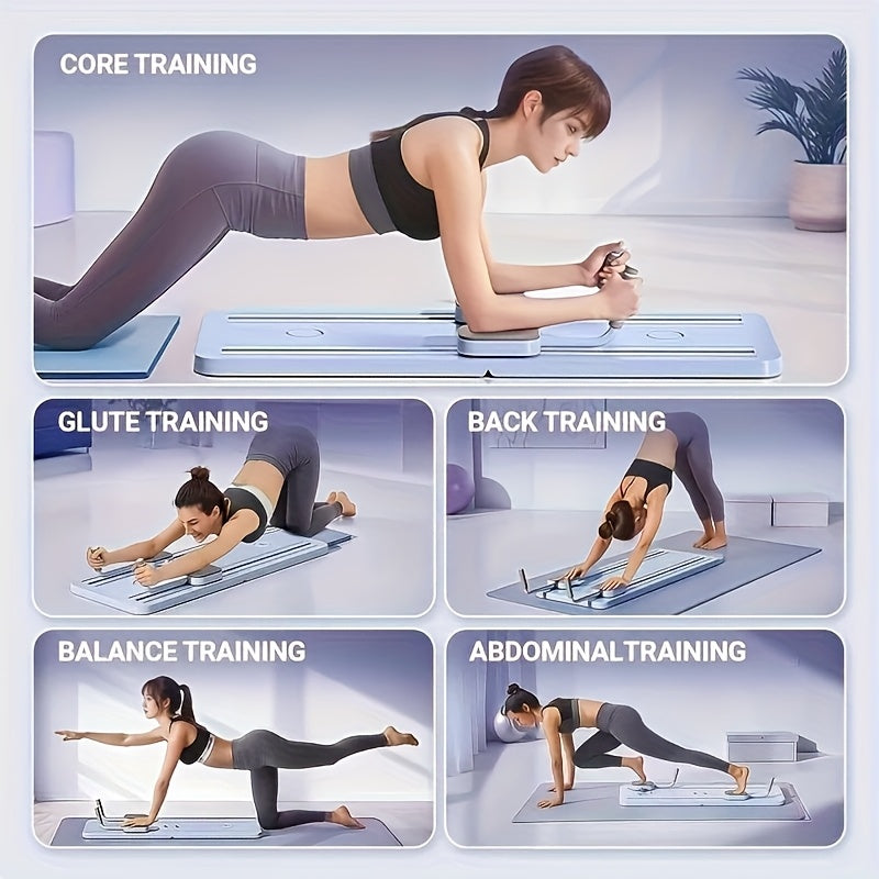 Prancha Fitness Multifuncional 8 em 1 – Treinador de Abdômen, Core , Equipamento Completo para Pilates, Flexões e Exercícios em Casa, Dobrável e Portátil
