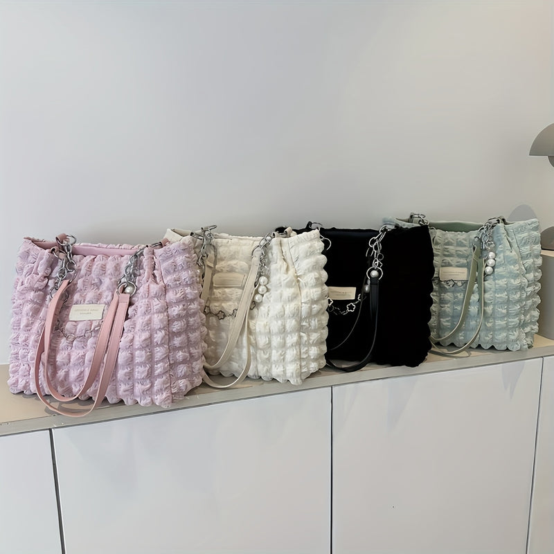 Bolsa Bubble Plissada  – Tote Nuvem Estilo Ruched