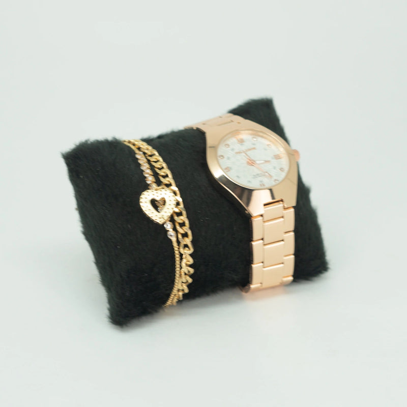 Kit Relógio Feminino Elegance e Pulseira com Pingente