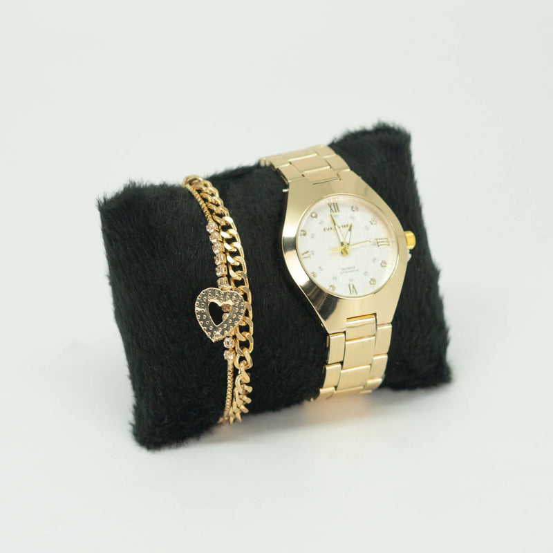Kit Relógio Feminino Elegance e Pulseira com Pingente