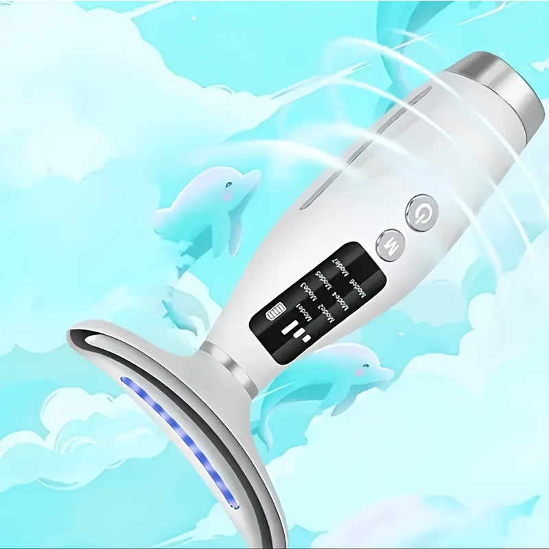 Massageador Facial e de Pescoço 7 em 1 com LED