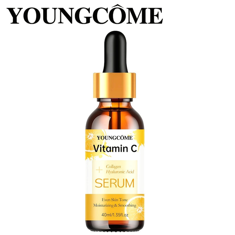 Sérum Facial YOUNGCOME Vitamina C com Retinol, Ácido Hialurônico e Aloe – Hidratação, Nutrição e Firmeza para Todos os Tons Bege Claro