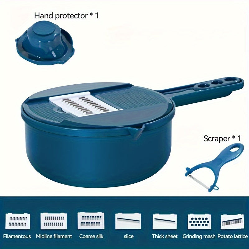 Cortador Manual de Legumes 12 em 1 – Ferramenta Multifuncional para Fatiar, Ralar e Desfiar com Facilidade