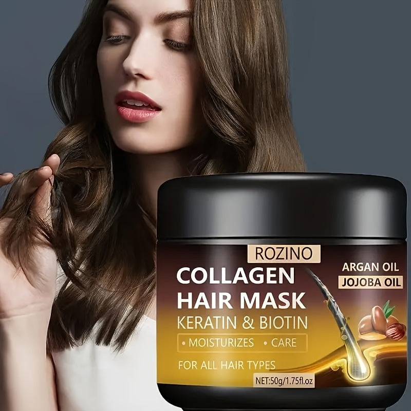 Máscara Capilar Nutritiva com Óleo de Jojoba e Argan – Colágeno, Queratina e Biotina para Cabelos Fortes e Hidratados