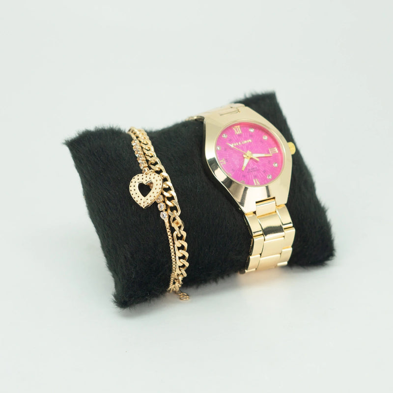 Kit Relógio Feminino Elegance e Pulseira com Pingente