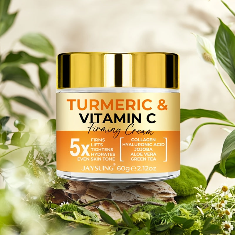 Creme Firmador JAYSUING com Cúrcuma e Vitamina C – Hidratante Unissex com Ácido Hialurônico, Colágeno, Jojoba e Vitamina E