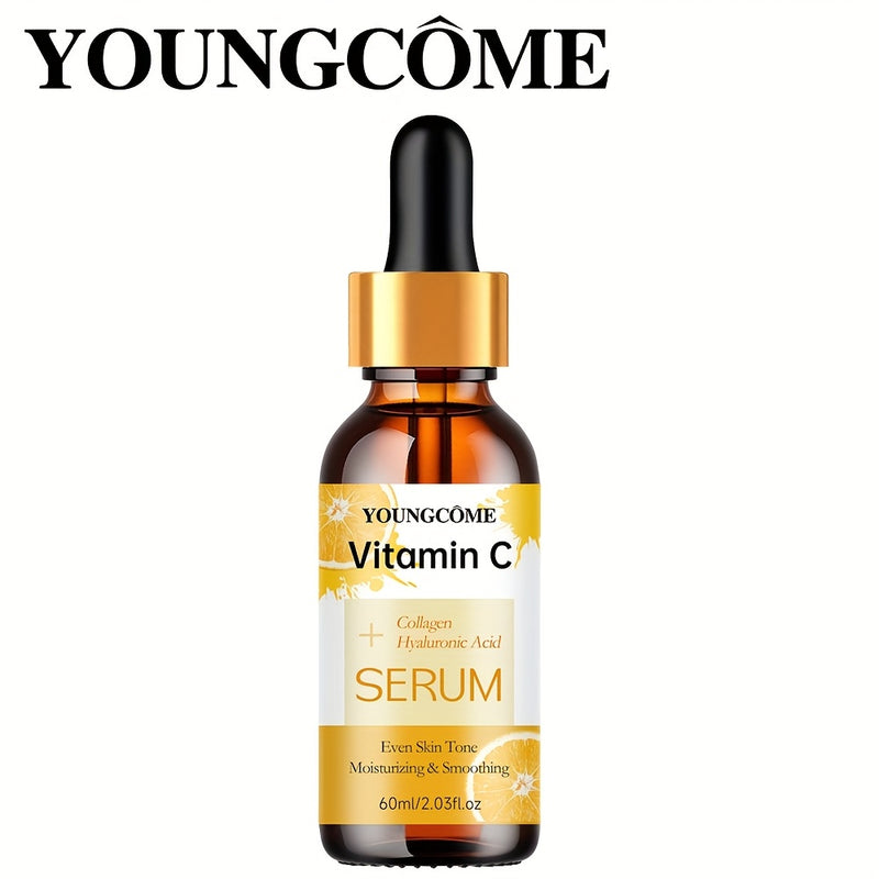 Sérum Facial YOUNGCOME Vitamina C com Retinol, Ácido Hialurônico e Aloe – Hidratação, Nutrição e Firmeza para Todos os Tons Bege Claro