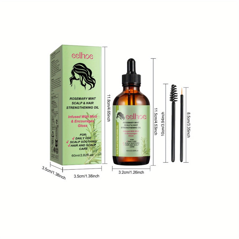 Tratamento Capilar Eelhoe com Alecrim e Óleo de Coco – Máscara Nutritiva Profunda para Cabelos Brilhantes e Sedosos (60ml)