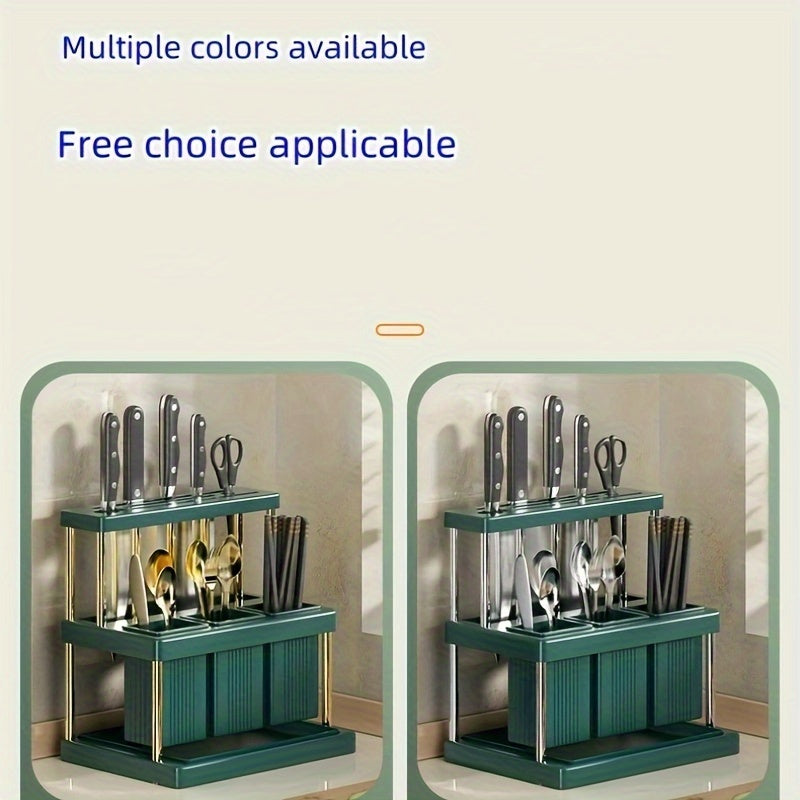 Suporte Organizador para Facas de Cozinha com Compartimento Extra