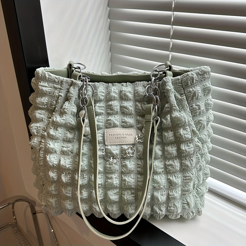 Bolsa Bubble Plissada  – Tote Nuvem Estilo Ruched