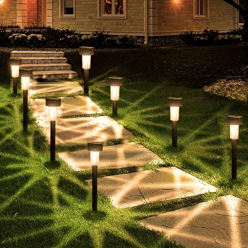 Kit 10 Luminárias Solares para Jardim – Iluminação Externa Econômica com Sensor de Luz