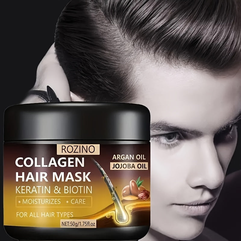 Máscara Capilar Nutritiva com Óleo de Jojoba e Argan – Colágeno, Queratina e Biotina para Cabelos Fortes e Hidratados