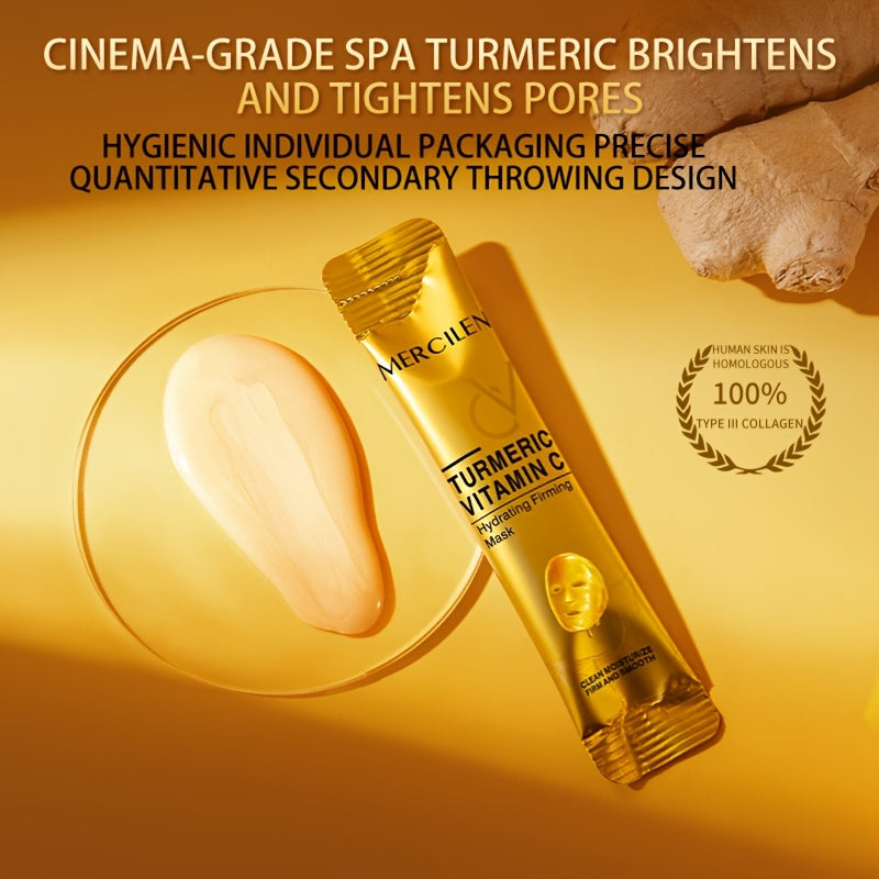 Máscara Hidratante e Firmadora com Cúrcuma, Vitamina C e Retinol – Kit 6g x 10 Unidades