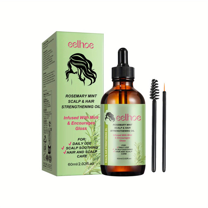 Tratamento Capilar Eelhoe com Alecrim e Óleo de Coco – Máscara Nutritiva Profunda para Cabelos Brilhantes e Sedosos (60ml)