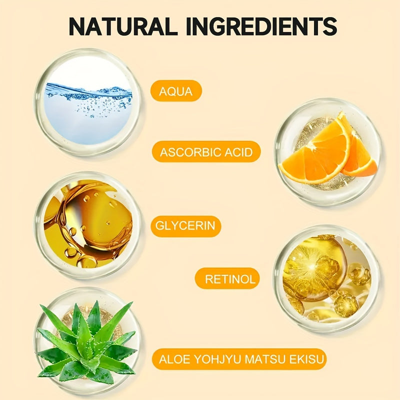 Sérum Facial YOUNGCOME Vitamina C com Retinol, Ácido Hialurônico e Aloe – Hidratação, Nutrição e Firmeza para Todos os Tons Bege Claro