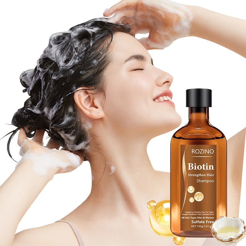Shampoo ROZINO com Biotina – Controle da Oleosidade, Volume e Ação Anti-Frizz (100g)