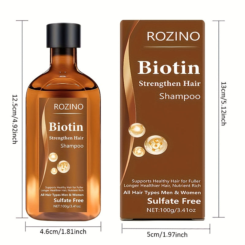 Shampoo ROZINO com Biotina – Controle da Oleosidade, Volume e Ação Anti-Frizz (100g)
