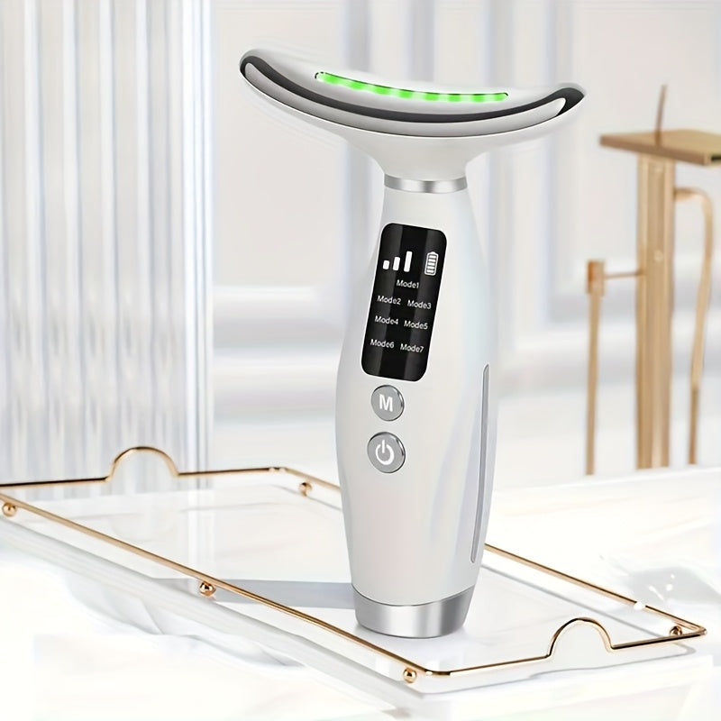 Massageador Facial e de Pescoço 7 em 1 com LED