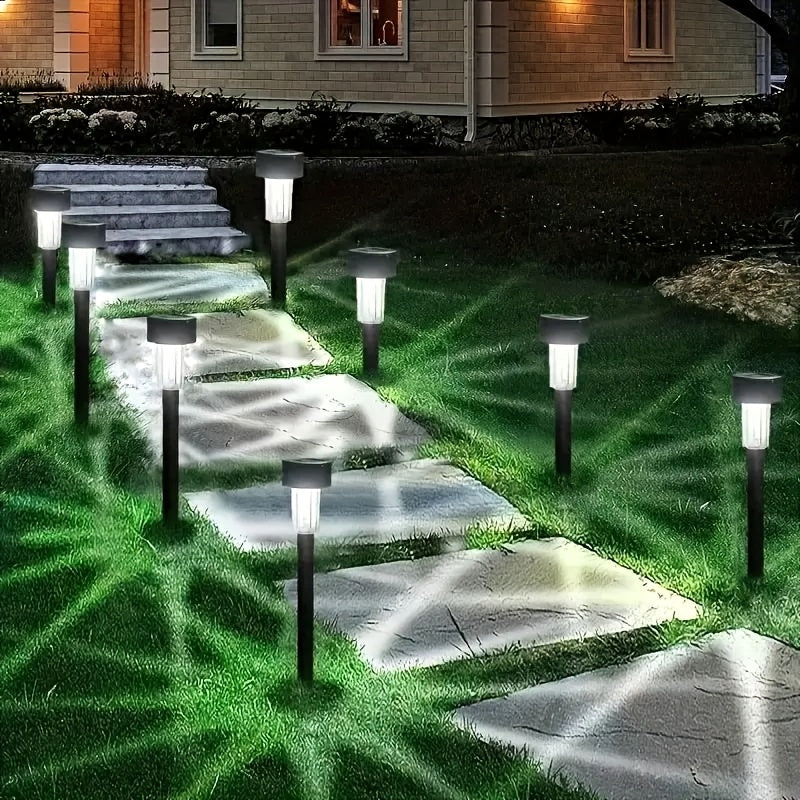 Kit 10 Luminárias Solares para Jardim – Iluminação Externa Econômica com Sensor de Luz