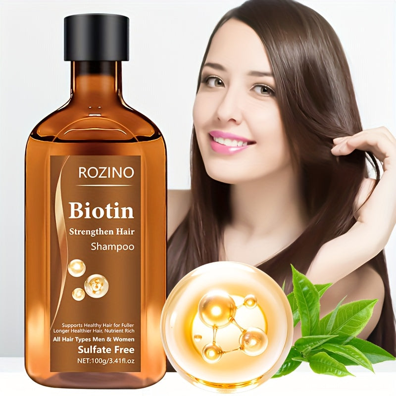 Shampoo ROZINO com Biotina – Controle da Oleosidade, Volume e Ação Anti-Frizz (100g)