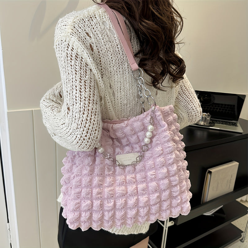 Bolsa Bubble Plissada  – Tote Nuvem Estilo Ruched