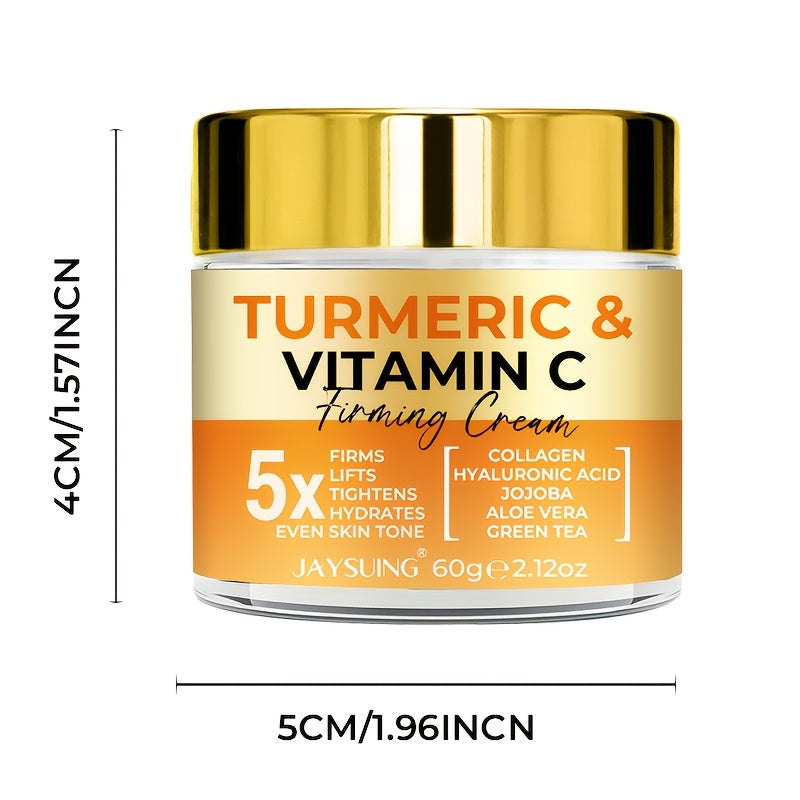 Creme Firmador JAYSUING com Cúrcuma e Vitamina C – Hidratante Unissex com Ácido Hialurônico, Colágeno, Jojoba e Vitamina E