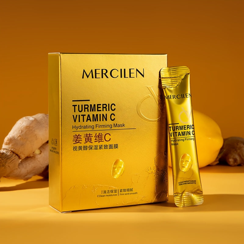 Máscara Hidratante e Firmadora com Cúrcuma, Vitamina C e Retinol – Kit 6g x 10 Unidades