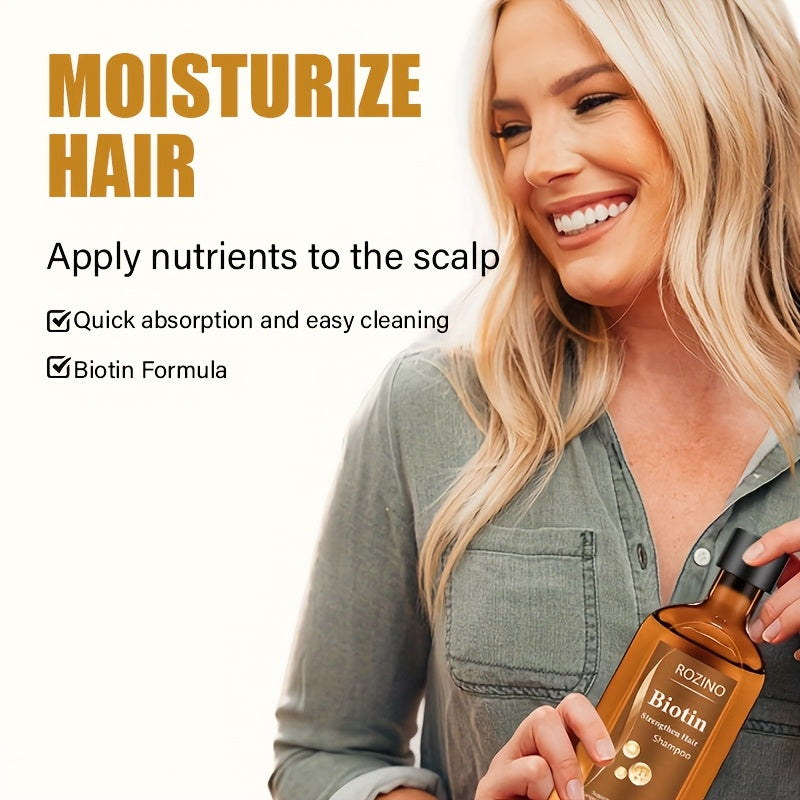 Shampoo ROZINO com Biotina – Controle da Oleosidade, Volume e Ação Anti-Frizz (100g)
