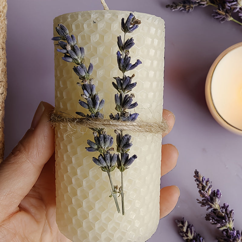 Kit 2 Velas de Cera de Abelha com Aroma de Lavanda