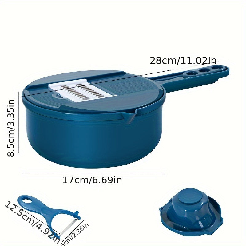 Cortador Manual de Legumes 12 em 1 – Ferramenta Multifuncional para Fatiar, Ralar e Desfiar com Facilidade