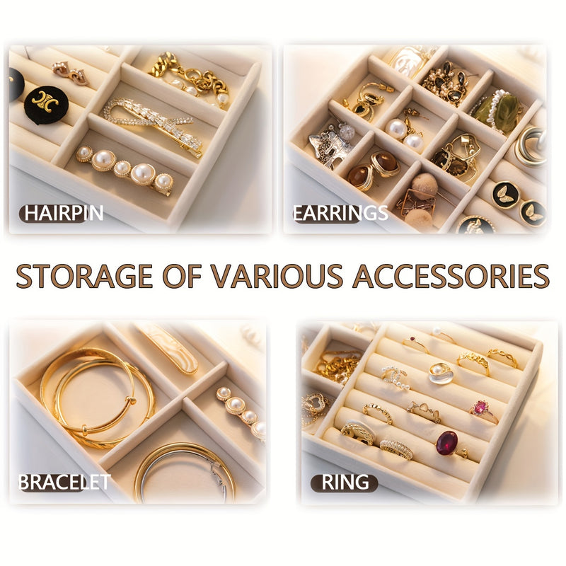 Kit 4 Organizadores de Veludo para Joias – Painel Multi-Grade