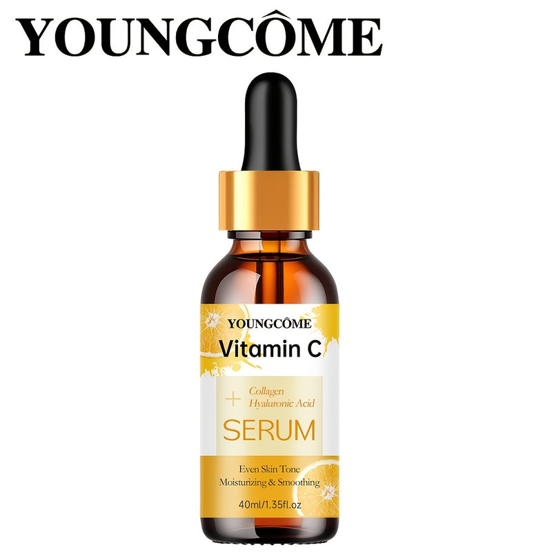 Sérum Facial YOUNGCOME Vitamina C com Retinol, Ácido Hialurônico e Aloe – Hidratação, Nutrição e Firmeza para Todos os Tons Bege Claro