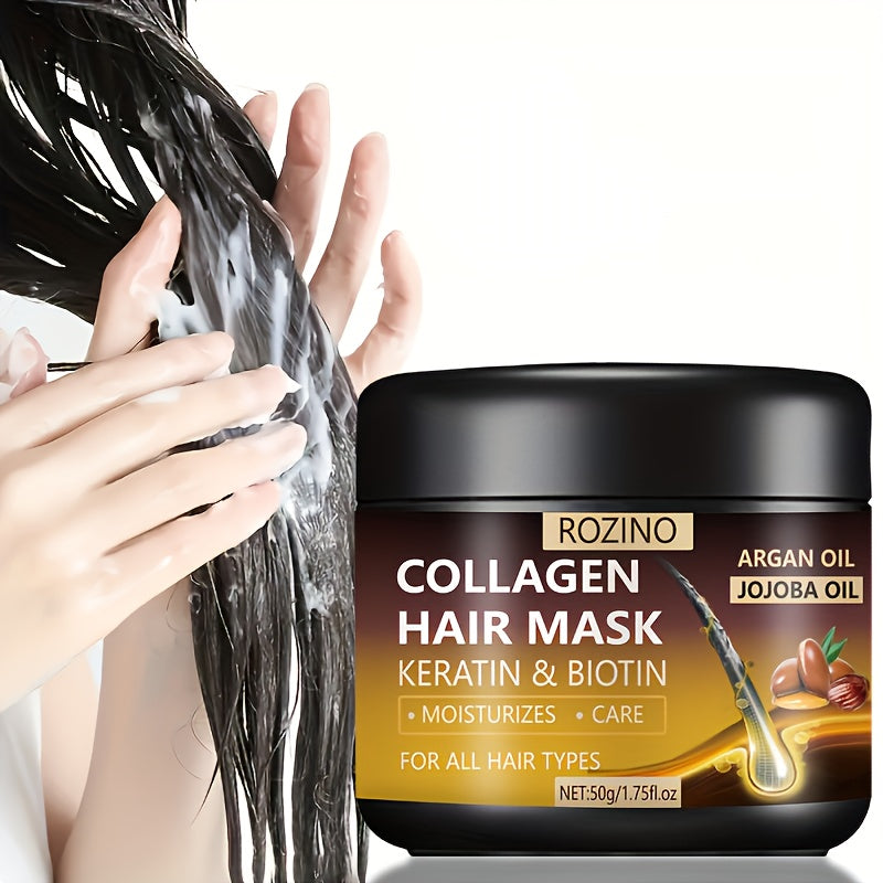 Máscara Capilar Nutritiva com Óleo de Jojoba e Argan – Colágeno, Queratina e Biotina para Cabelos Fortes e Hidratados