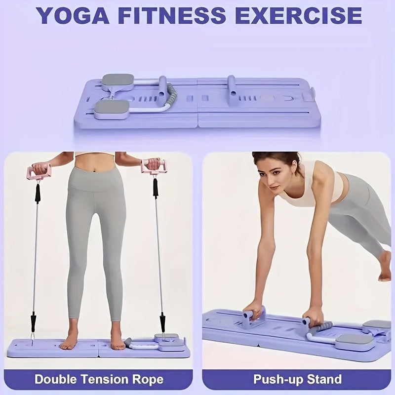 Prancha Fitness Multifuncional 8 em 1 – Treinador de Abdômen, Core , Equipamento Completo para Pilates, Flexões e Exercícios em Casa, Dobrável e Portátil