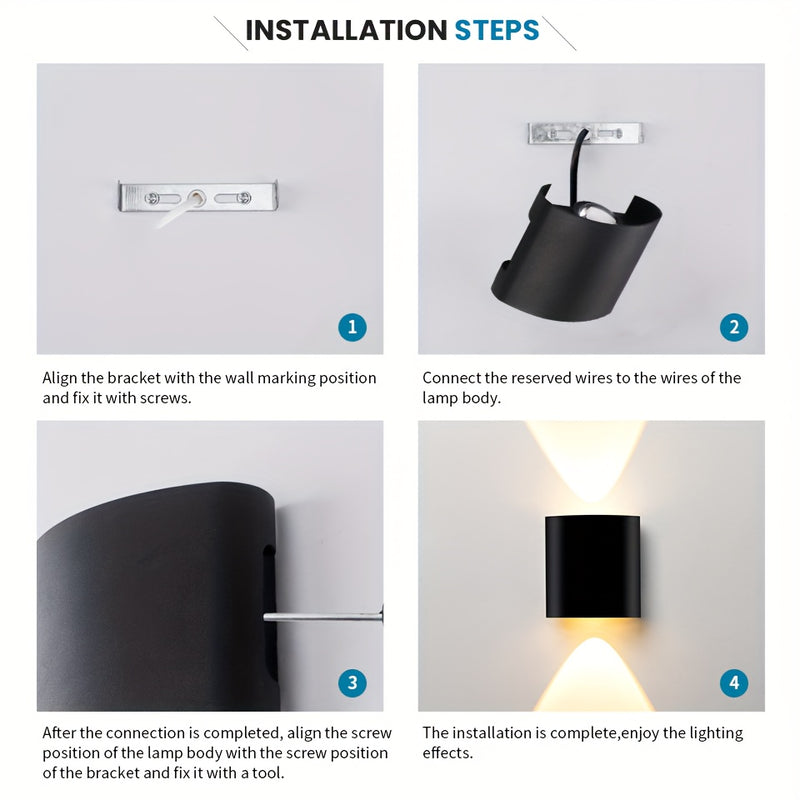 Par de Arandelas LED Modernas – Luzes de Parede Semi-Embutidas