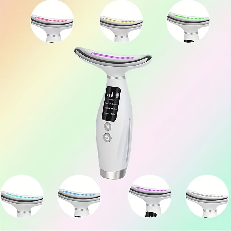 Massageador Facial e de Pescoço 7 em 1 com LED