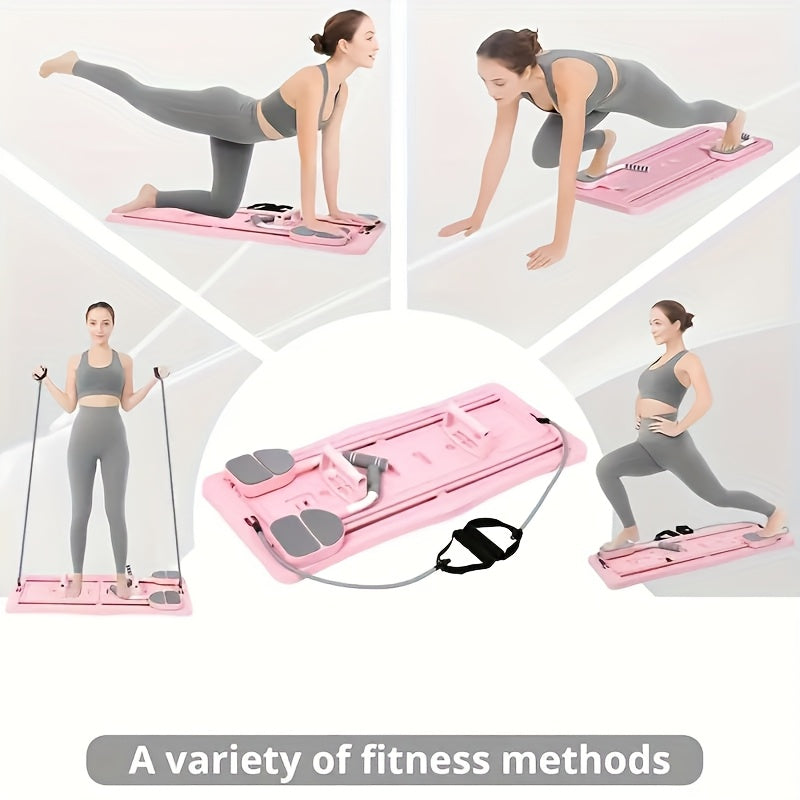 Prancha Fitness Multifuncional 8 em 1 – Treinador de Abdômen, Core , Equipamento Completo para Pilates, Flexões e Exercícios em Casa, Dobrável e Portátil