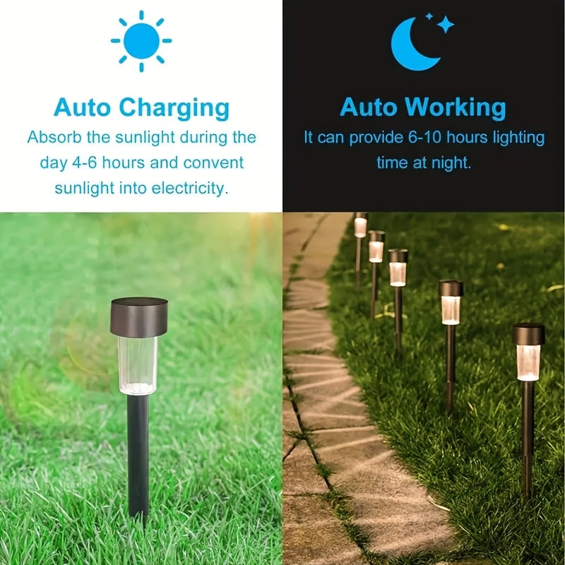 Kit 10 Luminárias Solares para Jardim – Iluminação Externa Econômica com Sensor de Luz