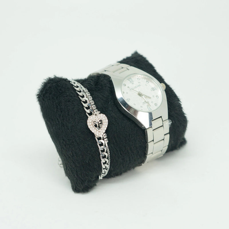 Kit Relógio Feminino Elegance e Pulseira com Pingente