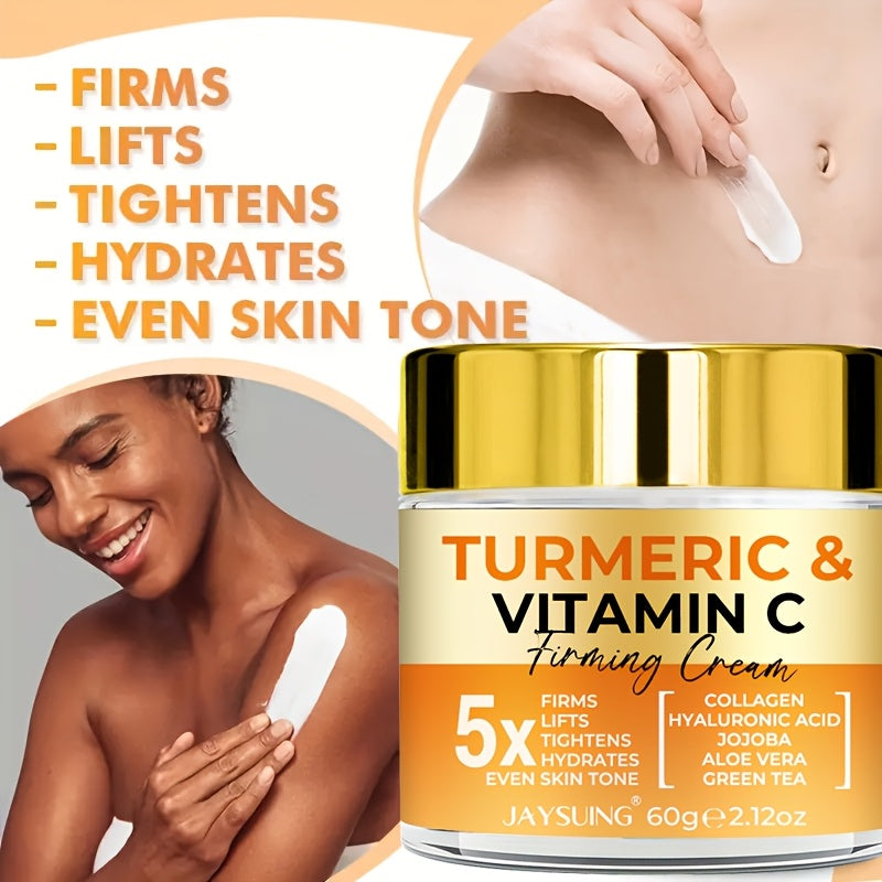 Creme Firmador JAYSUING com Cúrcuma e Vitamina C – Hidratante Unissex com Ácido Hialurônico, Colágeno, Jojoba e Vitamina E