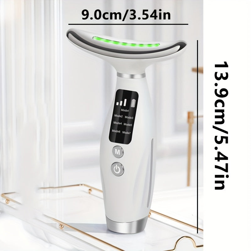 Massageador Facial e de Pescoço 7 em 1 com LED