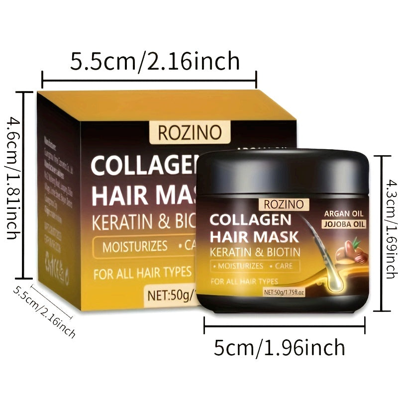 Máscara Capilar Nutritiva com Óleo de Jojoba e Argan – Colágeno, Queratina e Biotina para Cabelos Fortes e Hidratados