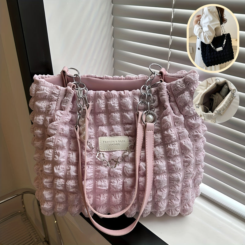 Bolsa Bubble Plissada  – Tote Nuvem Estilo Ruched