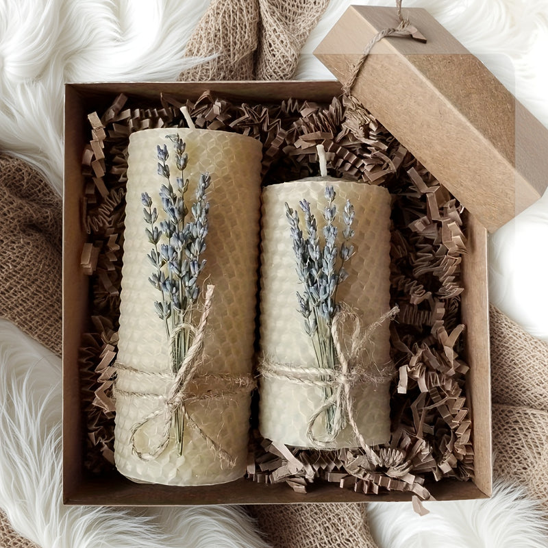 Kit 2 Velas de Cera de Abelha com Aroma de Lavanda