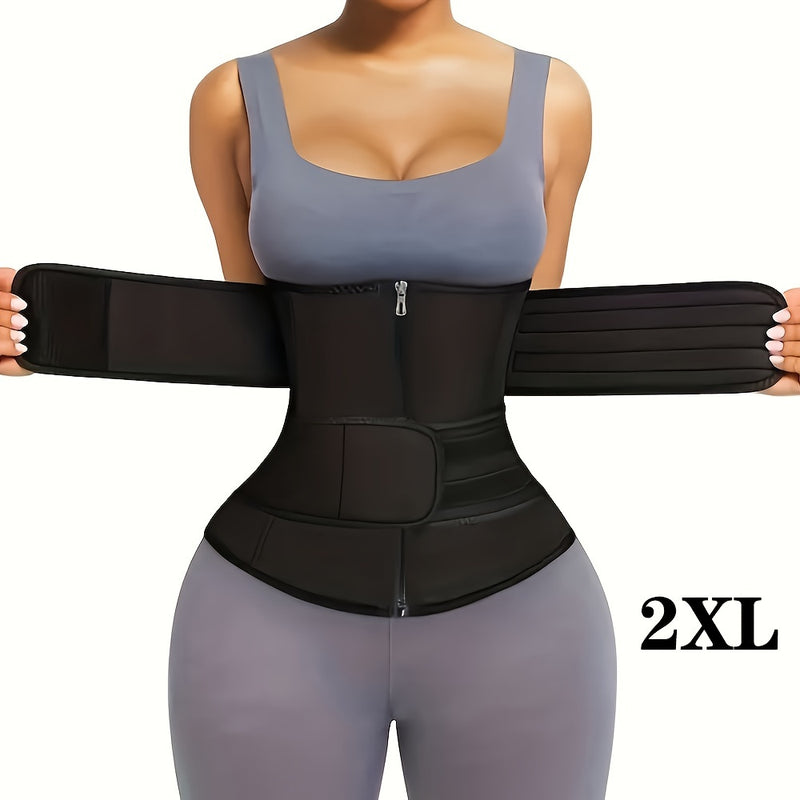 Cinta Modeladora com Zíper, Duplo Cinto e Compressão Extrema
