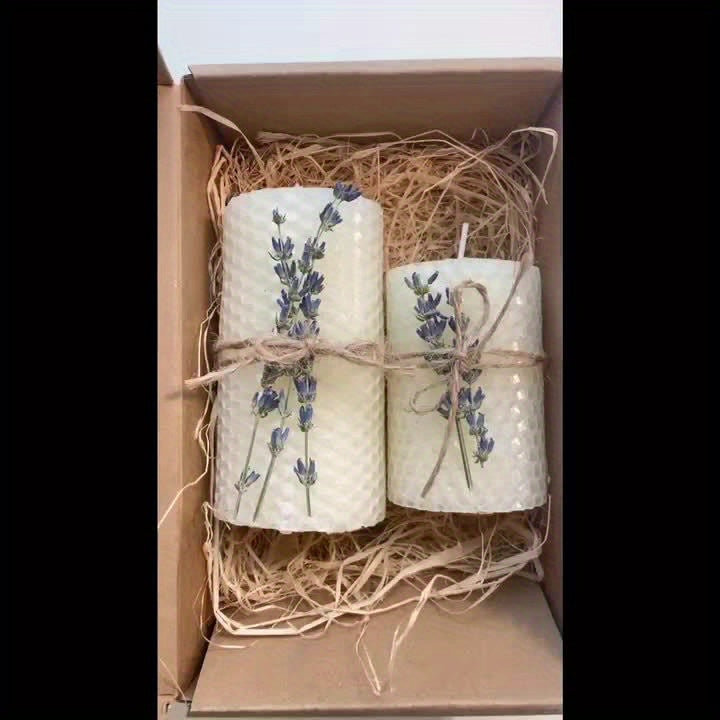 Kit 2 Velas de Cera de Abelha com Aroma de Lavanda